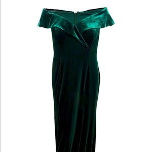 XSCAPE Emerald Velvet Dress